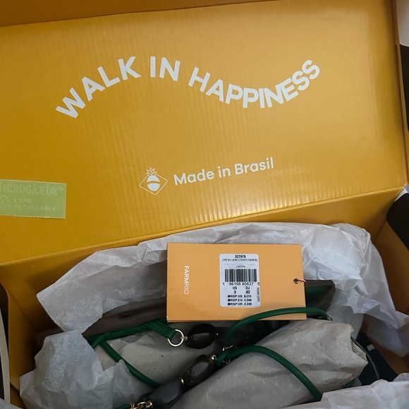 Farm Rio Trevo Gem Straps Sandal - Green straps w/ polished stones - Size 9 NWT - Picture 5 of 6